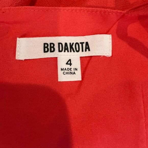 BB Dakota Short Romper Coral Zip Back Adjustable Straps Lined Shorts Size 4 - Picture 6 of 13
